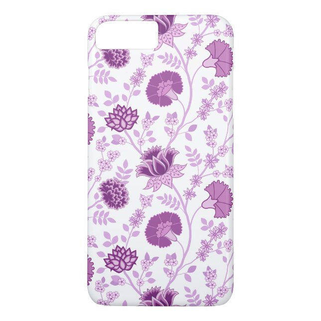 Jacobean Floral Big Pattern Pinks on White Case-Mate iPhone Case (Back)