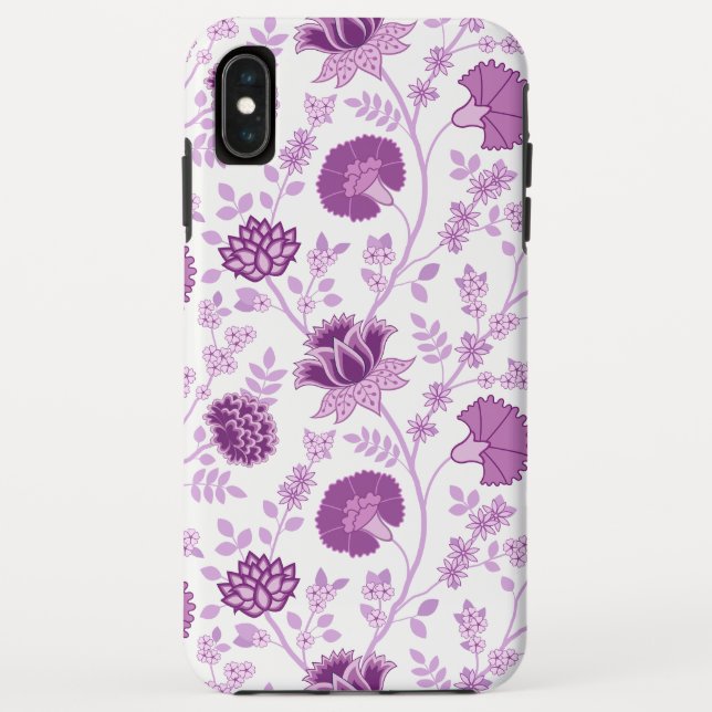 Jacobean Floral Big Pattern Pinks on White Case-Mate iPhone Case (Back)