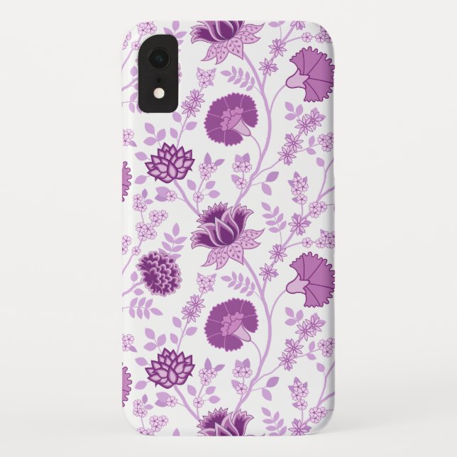 Jacobean Floral Big Pattern Pinks on White Case-Mate iPhone Case (Back)