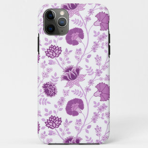 Jacobean Floral Big Pattern Pinks on White iPhone 11 Pro Max Case