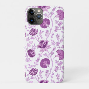 Jacobean Floral Big Pattern Pinks on White iPhone 11 Pro Case