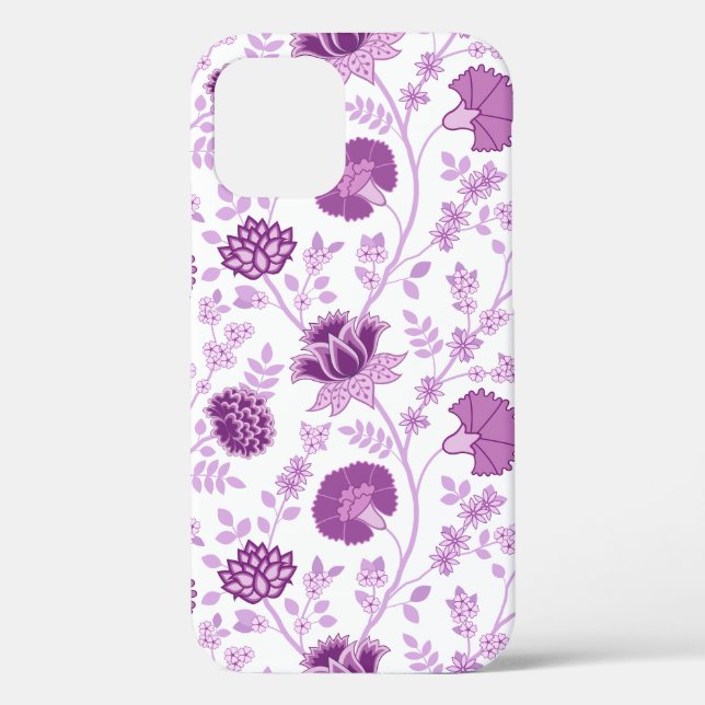 Jacobean Floral Big Pattern Pinks on White Case-Mate iPhone Case (Back)