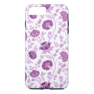Jacobean Floral Big Pattern Pinks on White iPhone 8 Plus/7 Plus Case
