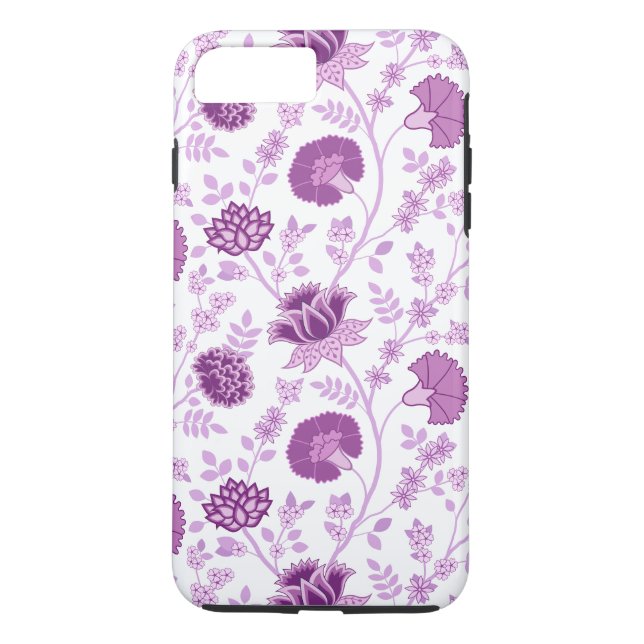 Jacobean Floral Big Pattern Pinks on White Case-Mate iPhone Case (Back)