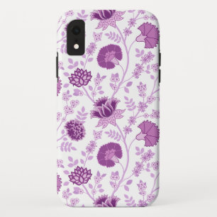 Jacobean Floral Big Pattern Pinks on White iPhone XR Case