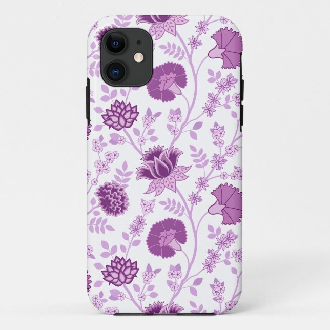 Jacobean Floral Big Pattern Pinks on White Case-Mate iPhone Case (Back)