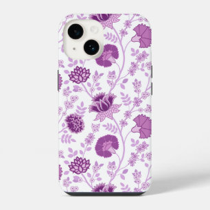 Jacobean Floral Big Pattern Pinks on White iPhone 14 Case