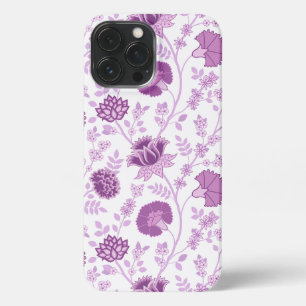 Jacobean Floral Big Pattern Pinks on White iPhone 13 Pro Max Case