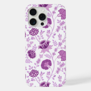 Jacobean Floral Big Pattern Pinks on White iPhone 15 Pro Max Case
