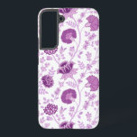 Jacobean Floral Big Pattern Pinks on White Samsung Galaxy Case<br><div class="desc">Jacobean style floral surface pattern design in contrasting pinks on a white background.</div>