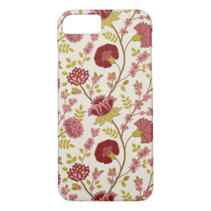 Jacobean Floral Big Pattern Reds Pinks Gold Cream iPhone 8/7 Case