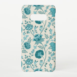 Jacobean Floral Big Pattern Teals on Cream Samsung Galaxy Case