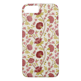 Jacobean Floral Pattern Reds Pinks Gold Cream iPhone 8/7 Case