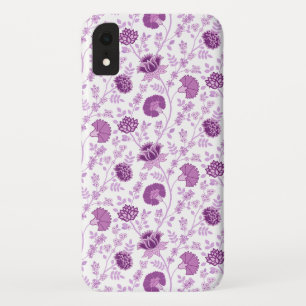 Jacobean Floral Repeat Pattern Pinks on White iPhone XR Case