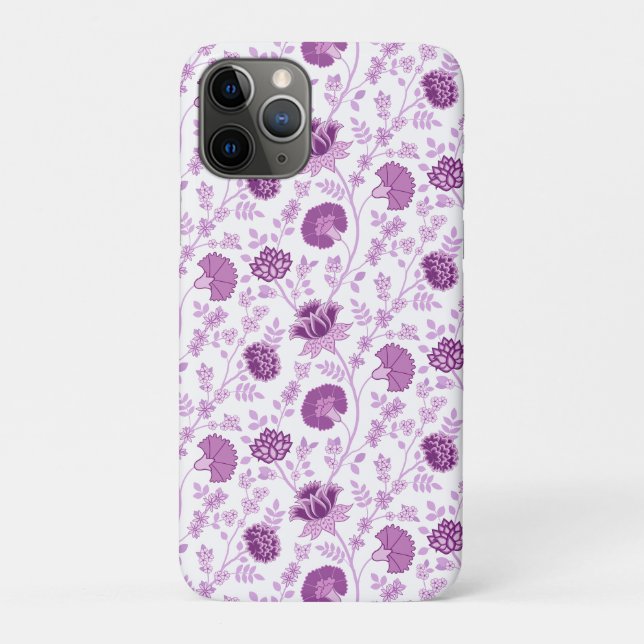 Jacobean Floral Repeat Pattern Pinks on White Case-Mate iPhone Case (Back)