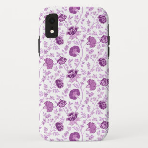 Jacobean Floral Repeat Pattern Pinks on White iPhone XR Case