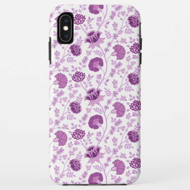 Jacobean Floral Repeat Pattern Pinks on White Case-Mate iPhone Case (Back)