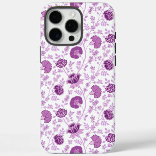 Jacobean Floral Repeat Pattern Pinks on White iPhone 16 Pro Max Case