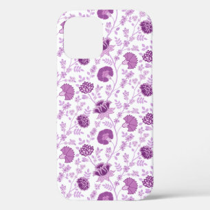 Jacobean Floral Repeat Pattern Pinks on White iPhone 12 Pro Case