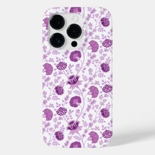 Jacobean Floral Repeat Pattern Pinks on White Case-Mate iPhone 14 Pro Case