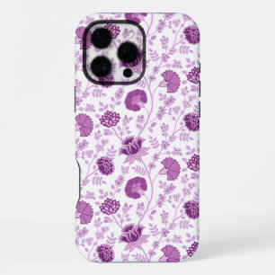 Jacobean Floral Repeat Pattern Pinks on White iPhone 16 Pro Max Case