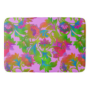 Jacobean Floral Twist Blush Bath Mat