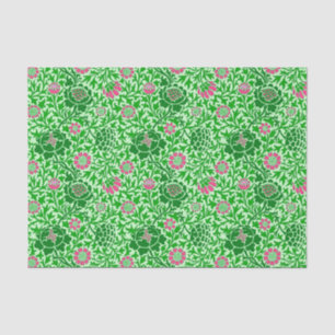 Jacobean Floral Wallpaper, Emerald and Lime Green Tissue Paper