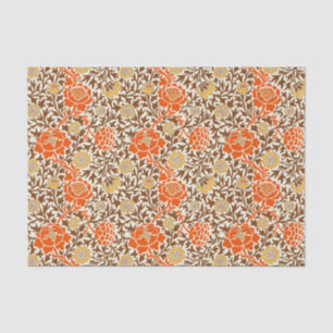 Jacobean Floral Wallpaper, Orange, Brown & Mustard Tissue Paper