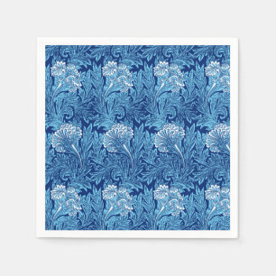 Jacobean Flower Damask, Cobalt and Light Blue Napkin
