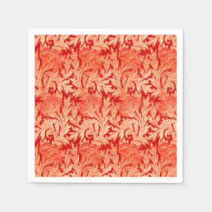 Jacobean Flower Damask, Mandarin and Light Orange Napkin