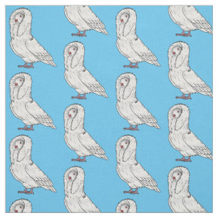 Jacobin pigeon bird cartoon illustration fabric
