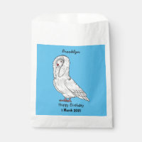 Jacobin pigeon bird cartoon illustration 