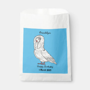 Jacobin pigeon bird cartoon illustration favour bags