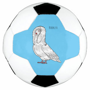 Jacobin pigeon bird cartoon illustration football