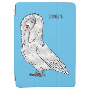 Jacobin pigeon bird cartoon illustration  iPad air cover
