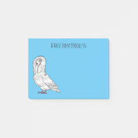 Jacobin pigeon bird cartoon illustration 