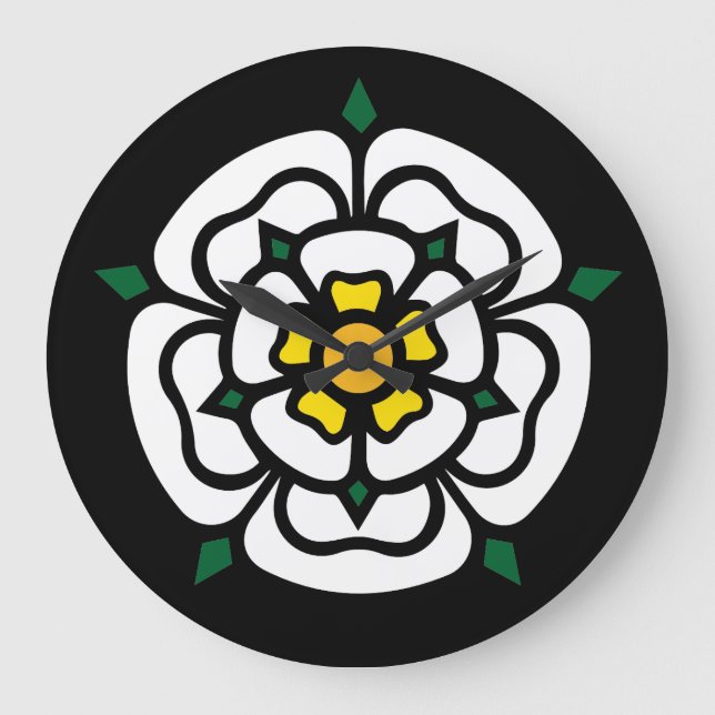 Jacobite - Stuart - York Rose Large Clock (Front)