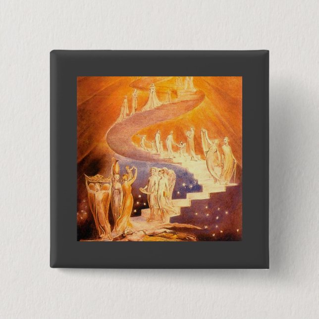 Jacob's Dream By William Blake  15 Cm Square Badge (Front)