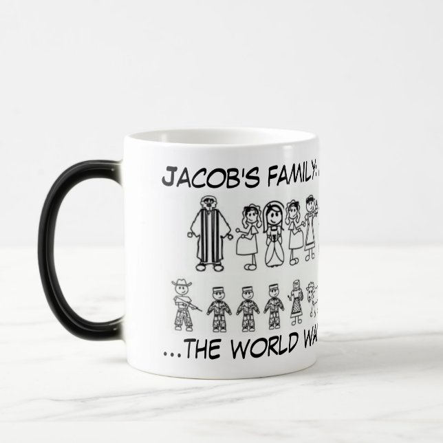 Jacob's family : funny heat activated mug (Left)