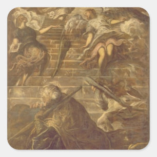Jacob's Ladder (oil on canvas) Square Sticker