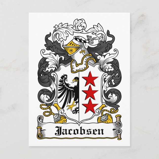 Jacobsen Family Crest Postcard (Front)