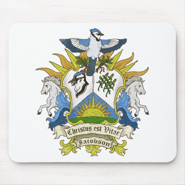 Jacobson Family Crest Mouse Mat (Front)