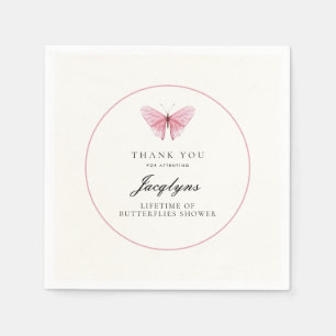 Jacqlyn's Lifetime of Butterflies Shower  TYou V4 Napkin