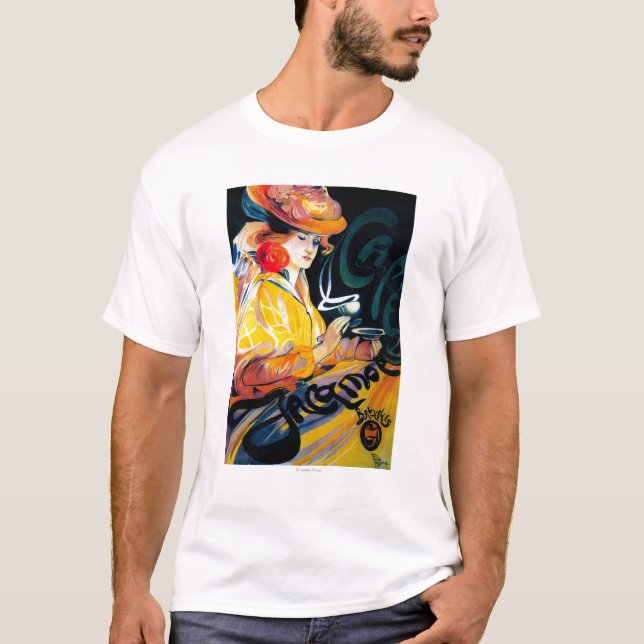 Jacqmotte Caf� Vintage PosterEurope T-Shirt (Front)
