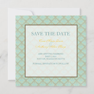 Jacquard damask save the date