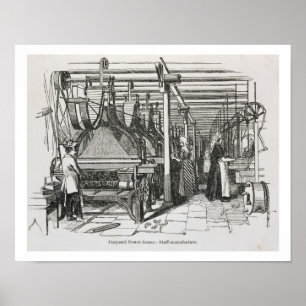 Jacquard Power Looms (engraving) Poster