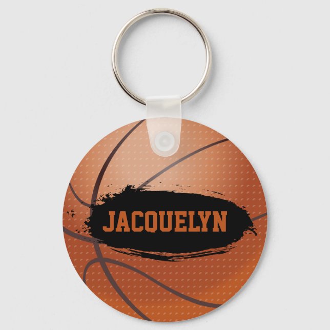 Jacquelyn Grunge Basketball Key Chain / Key Ring (Front)