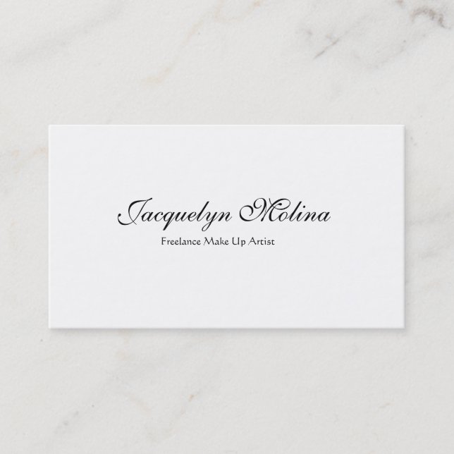 Jacquelyn Molina, Freelance Make Up Artist Business Card (Front)