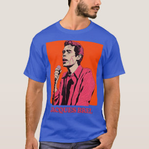 Jacques Brel Retro Fan Design 2 T-Shirt