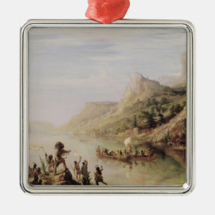 Jacques Cartier Discovering the St. Lawrence Metal Tree Decoration
